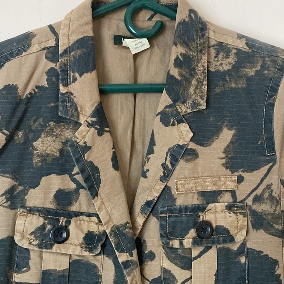 J Crew floral print khaki cotton jacket small - Picture 2 of 5